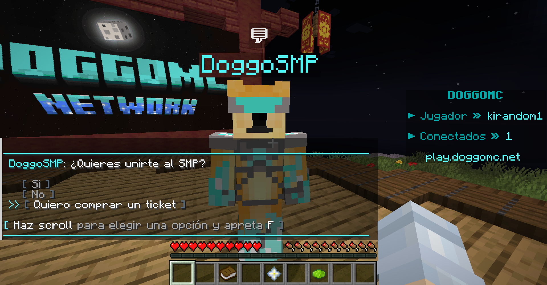 El NPC te guiará en el proceso y también puede decirte cuantos cupos restantes quedan