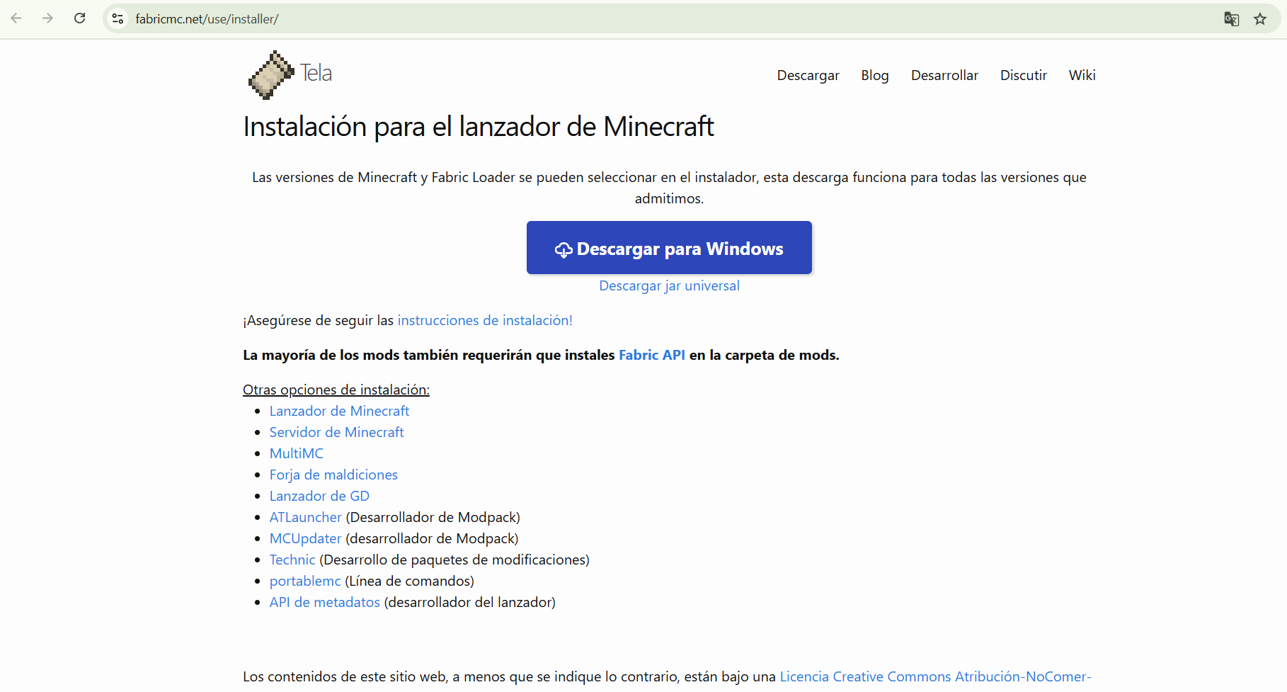 Asegúrense de seleccionar antes la opción de Lanzador de Minecraft o Minecraft Launcher si lo tienen en ingles antes de la descarga