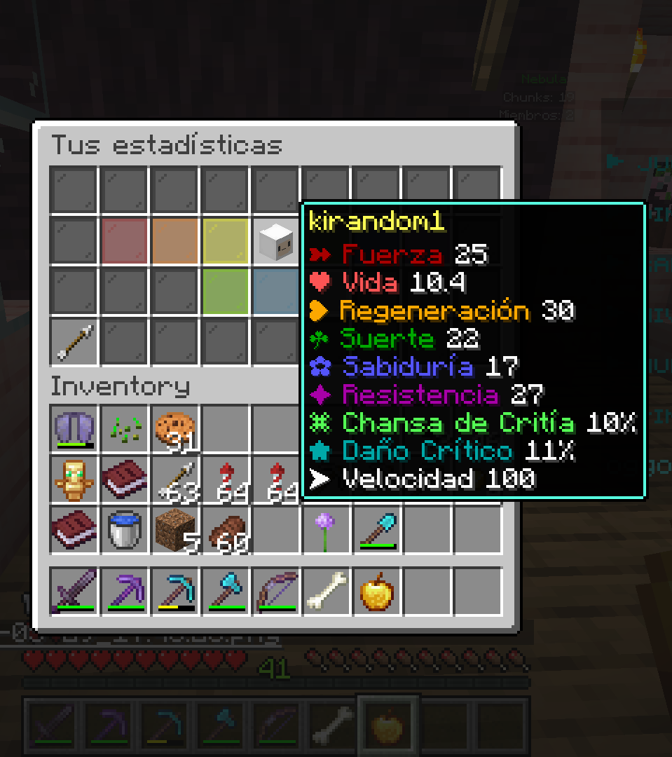 Estadísticas generales del jugador