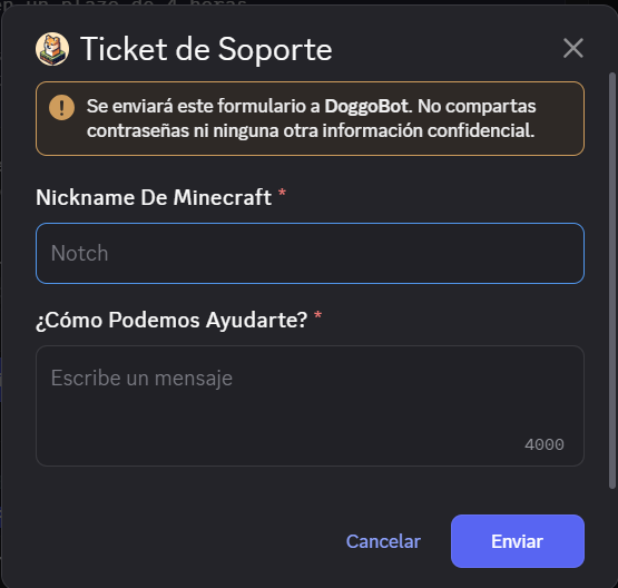 ventana emergente de reporte de ticket